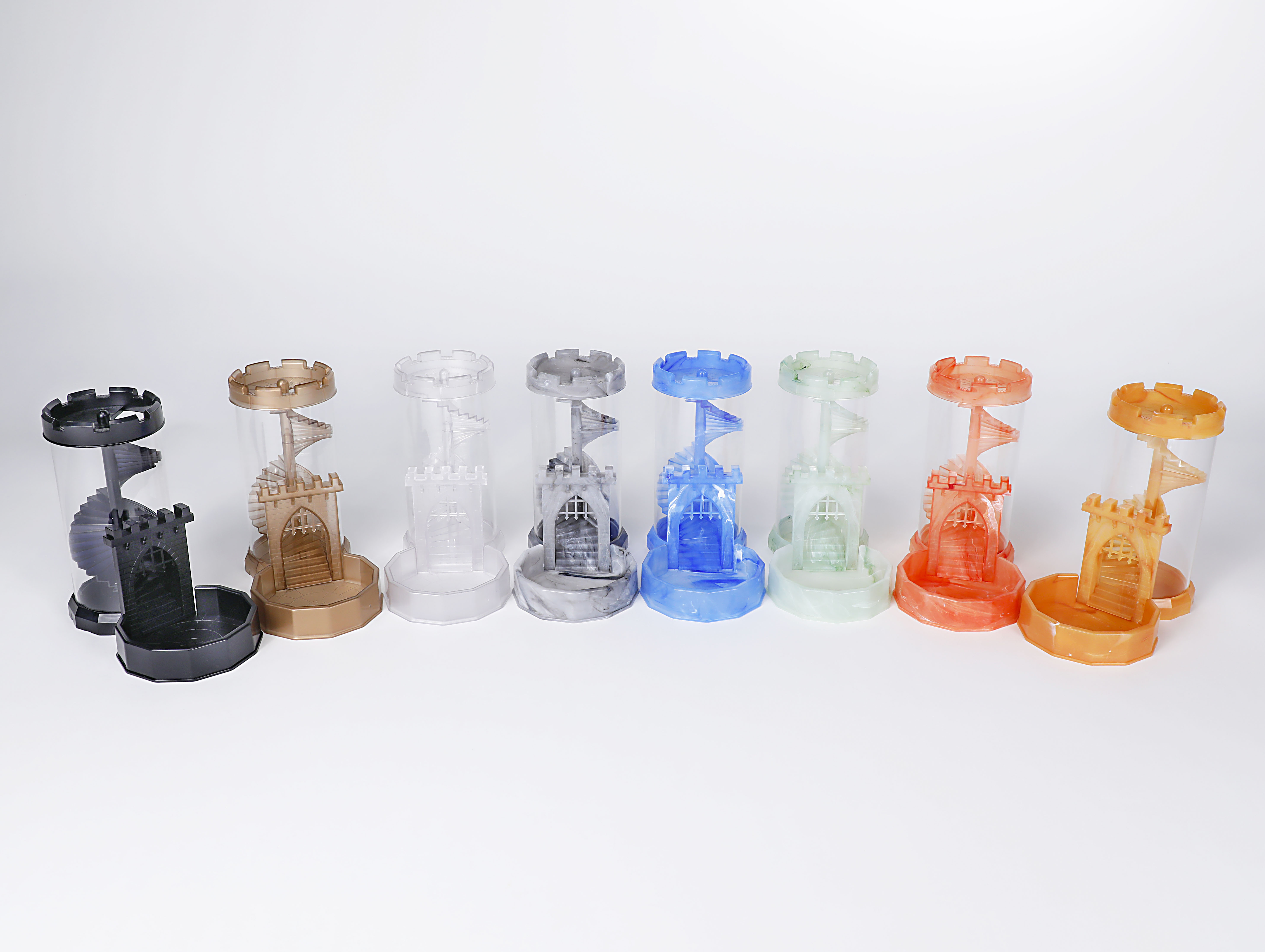 Customized Color and Logo Spiral Staircase Castle Dice Rolling Tower for DND Games