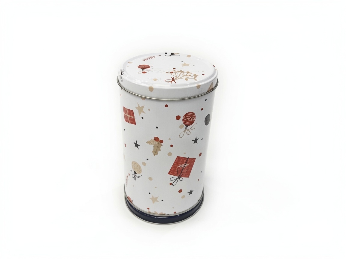 Dadi Customized with Music Cylindrical Metal Storage with Lid Round Rotatable Tin Can for Cookies, Snacks & Gift Packaging