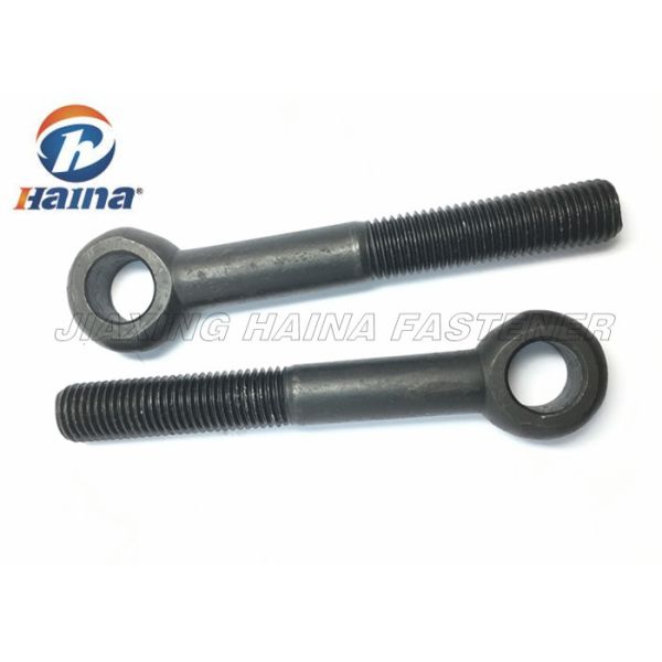 Black Surface DIN 580 Lifting Eye Bolt , Fully Threaded Eye Bolt For Filter Self