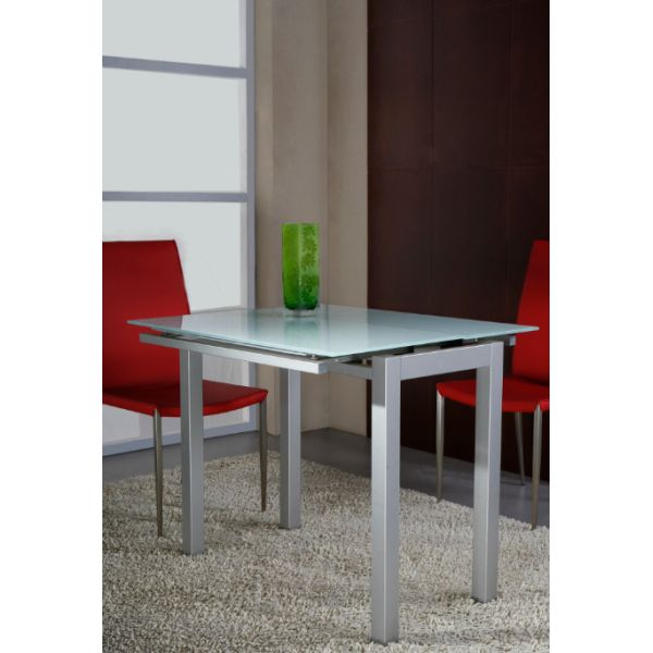 Fashionable Glass Top Dining Table 1200mm Length With Euro Style