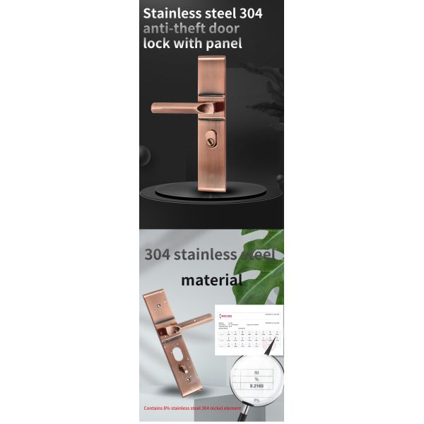 330mm Series Cylinder Mortise Lock for Main Door Lock Medium Security Level 3 Keys 304 Stainless Steel