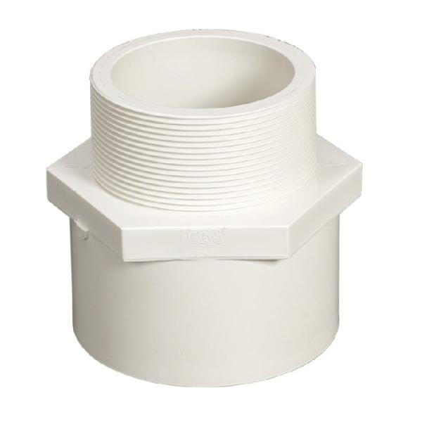 O adaptador masculino da cor azul branca rosqueou o Pvc que acopla Dn50