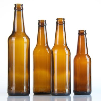 High Quality 250ml 330ml Green Clear Beer Soda Glass Bottle with Aluminum Lid
