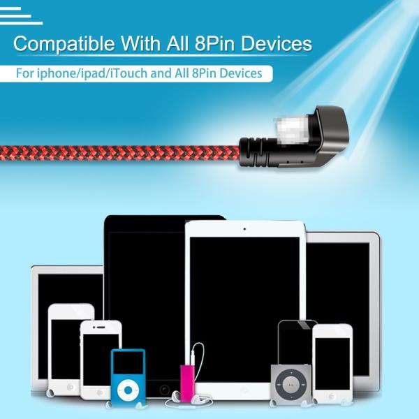 Mobile Fast Charging USB Cable For iphone 7 charger Red Color CE FCC ROHS