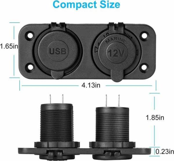 15W Dual QC2.0 USB Car Charger 12-24V Waterproof Car Mobile Charger