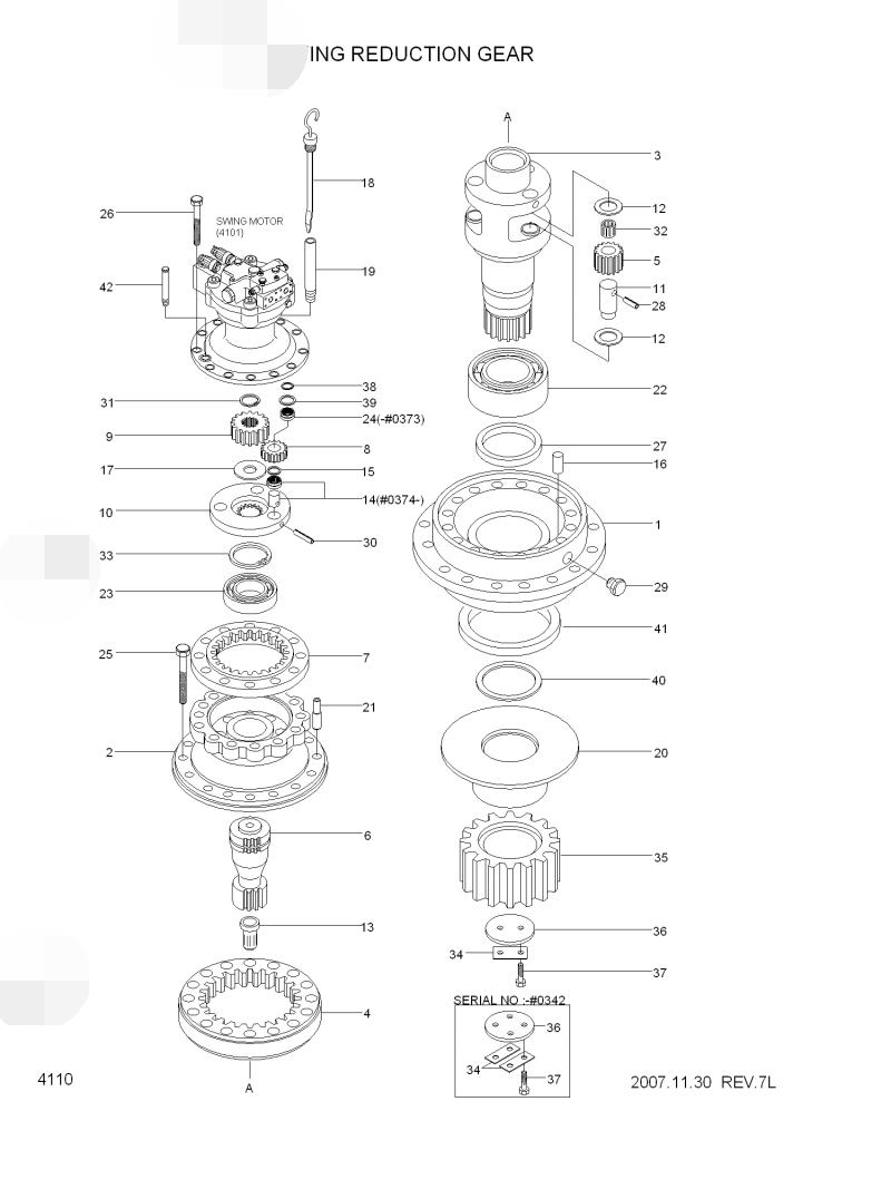 OEM Belparts Swing Gearbox / Excavator Swing Reducer 31E9-01052 R350LC-7 R290LC-7 R300LC-7