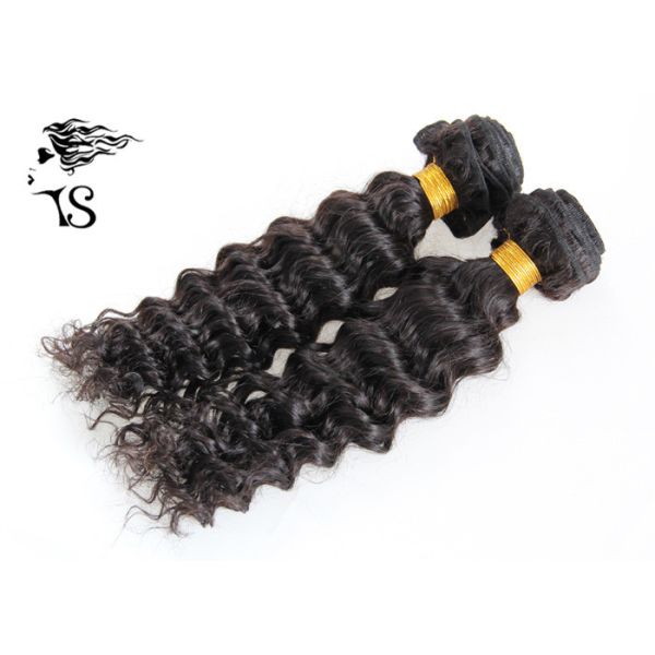100% Brazilian Virgin Human Hair Bundles Deep Wave Grade 7A Natural Black