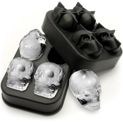 Bandejas amigáveis do cubo de gelo do silicone do crânio da grade 3D de Eco 4