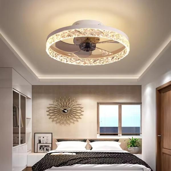 Ventilateur de plafond moderne avec télécommande intelligente pour la maison, avec variateur de lumière et éclairage pour salon, chambre à coucher, ventilateur LED