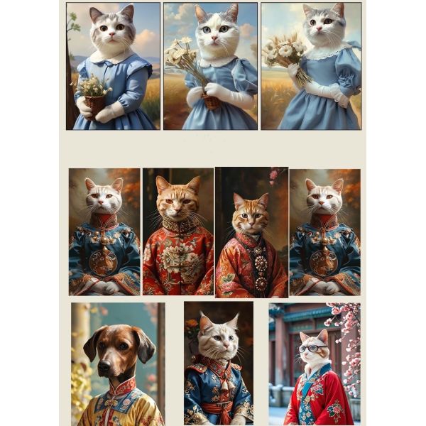 Pet Portrait Aluminum Alloy Photo Frame Customized Keepsake Souvenir for Dogs and Cats