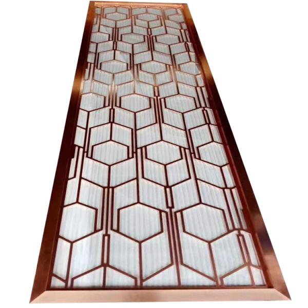 Rose Gold Decorative Metal Wall Dividers SS201 Laser Cut Wall Partitions