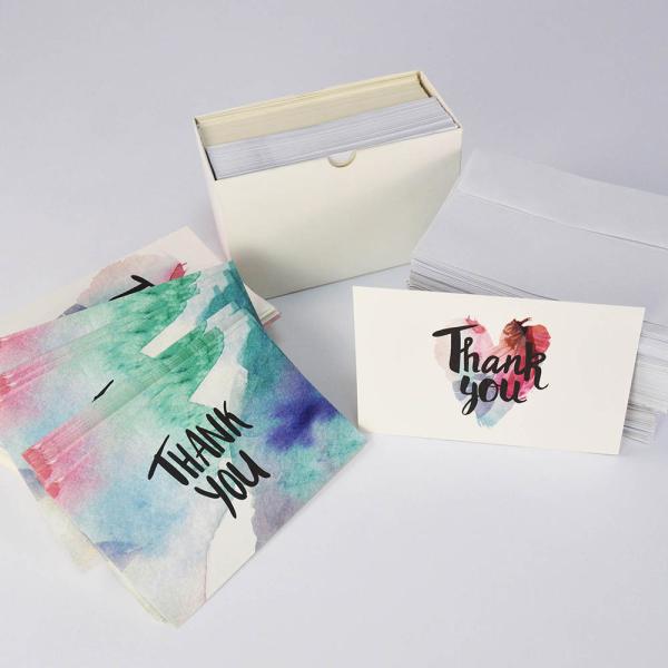Tarjeta de bodas de diseño colorido Acuarela pintura al óleo Tarjeta postal con impresión offset
