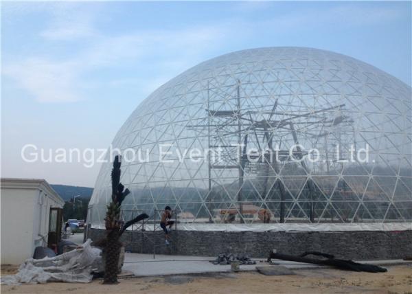 Fashion Clear Geodesic Dome Tent  Fire Ratardant With Hot Dip Galvanized Steel Pipes