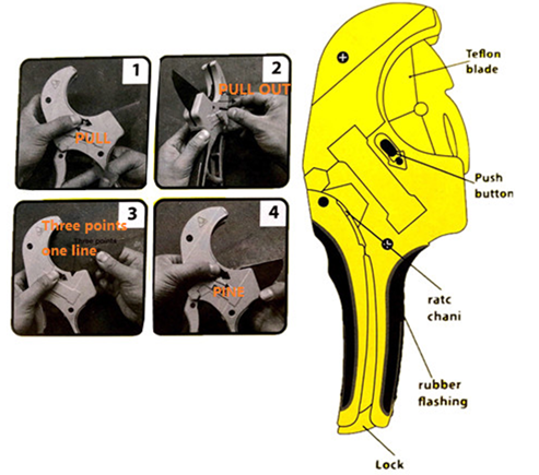 Thickness 2.0mm 42mm Plastic Tube Cutter Portable PTFE Anti Rust