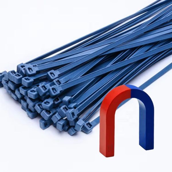Plastic Magnetic Cable Wire Ties Nylon Food Zip Tie Metal Detectable Cable Tie