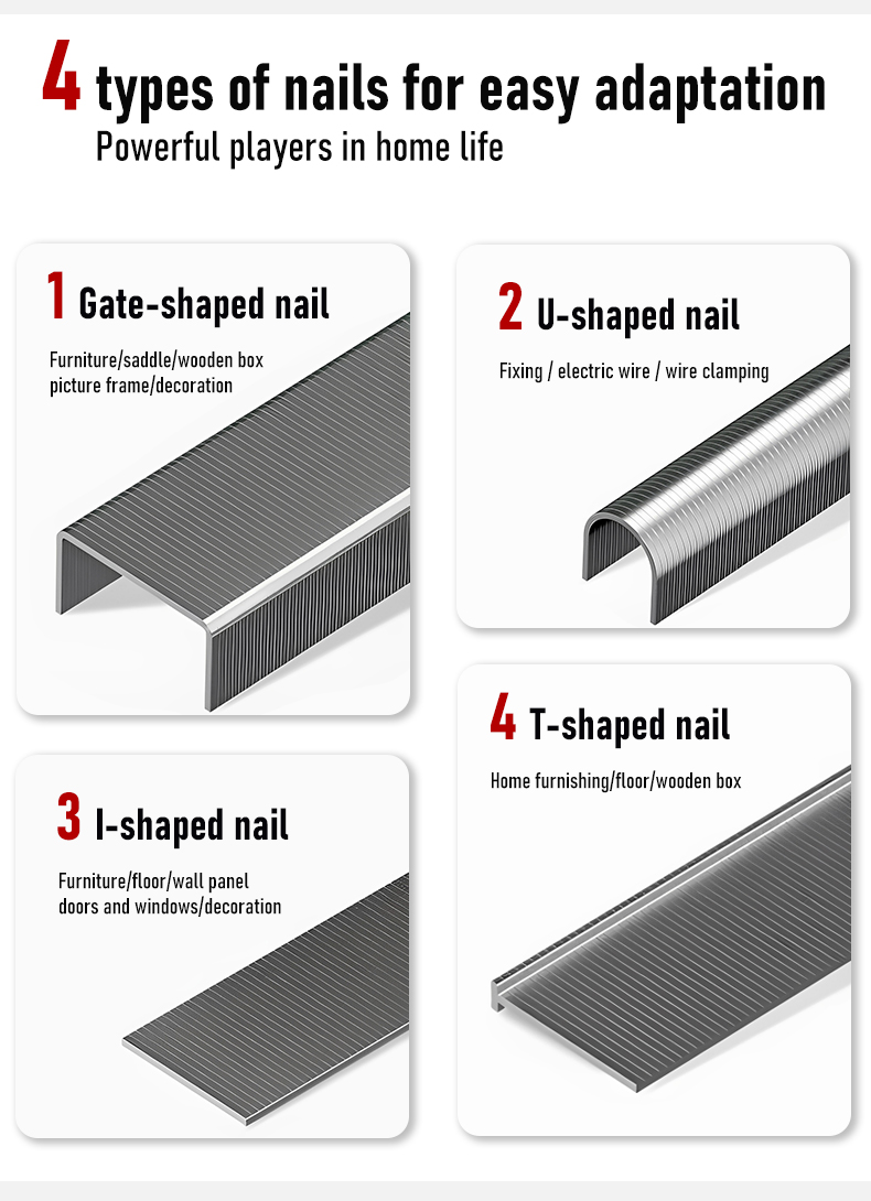 High Quality 1008J Galvanized Pneumatic Staples Iron Staples for Sofas & Furniture Rust-Proof Industrial Carton Staples