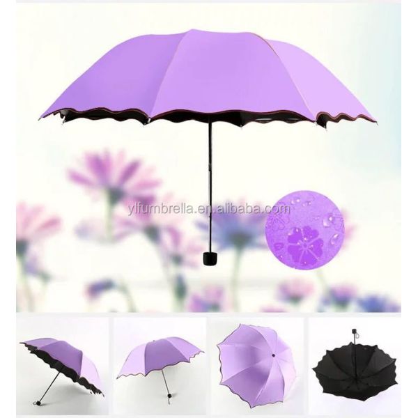 Customized Adults' Manual Open Folding Color Changing Umbrella Invention for Promotion
