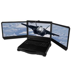 17.3 inch Triple screen military rugged laptop computer core i7 12700T with Nvidia T1000 video card  workstation