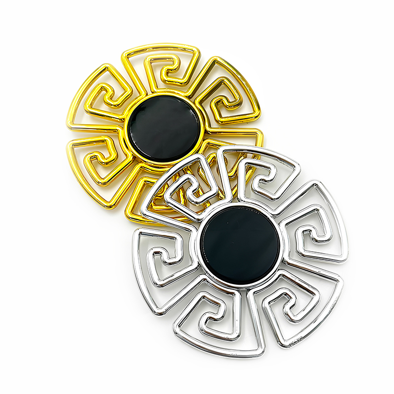 Minimalist Round Sofa Decorative Buckle Rings Plastic Geometric Pattern Gold & Silver Furniture Ornament Buttons for Chairs