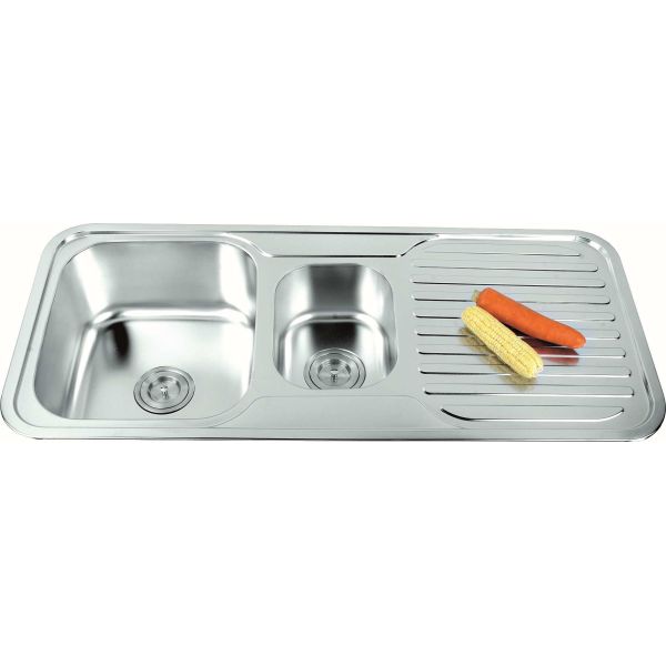 Полируя поверхностный материал нержавеющей стали раковины проекта с дренажной плитой