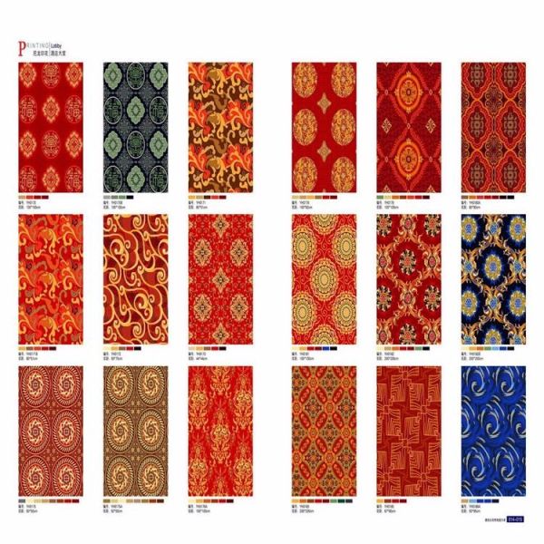 Custom cut pile printed red nylon carpet for banquet hall