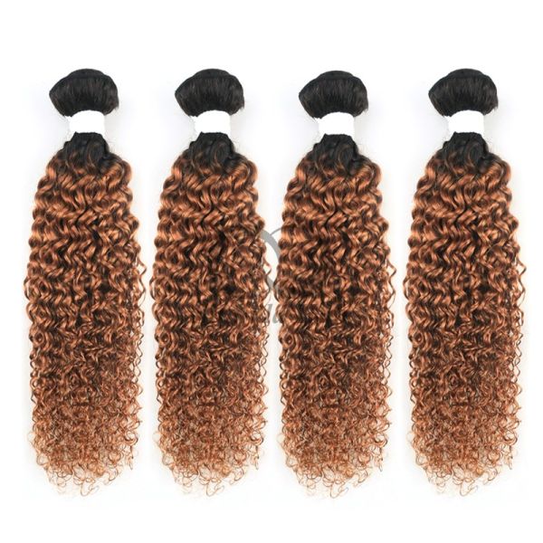 #T1B/30 Kinky Curly Remy Human Hair Bundles Sew In Weave Bundles Brazilian Bundle Deals