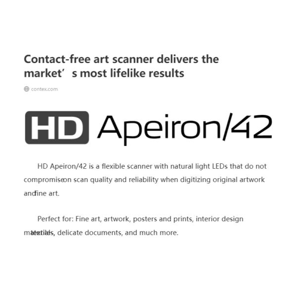 CONTEX HD Apeiron 42 Scontact Free Scanning  Suited for Museums  Shops Material Manufacturers and Others