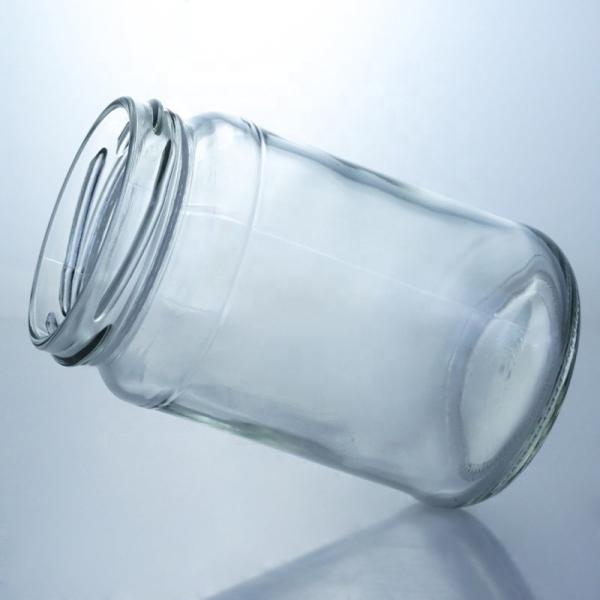 Metal Lid Honey Jam Round Food Grade Glass Jar with Custom Straight Edge Clear Glass