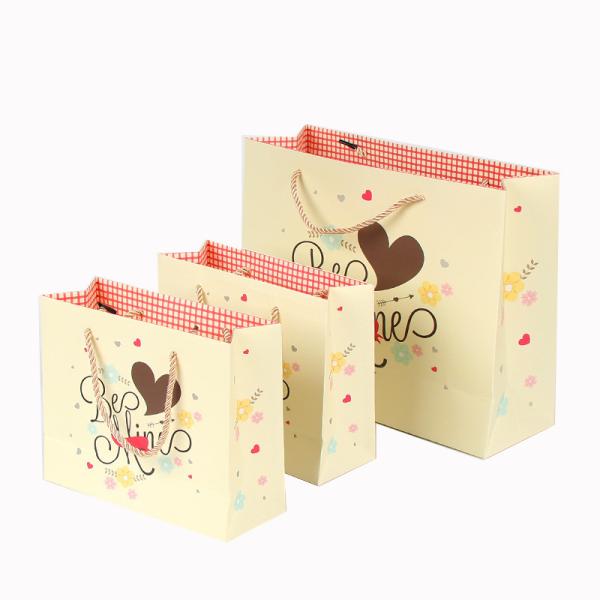 China Supplier Custom Logo Color Print With Rope Handle Custom Logo Paper Bag