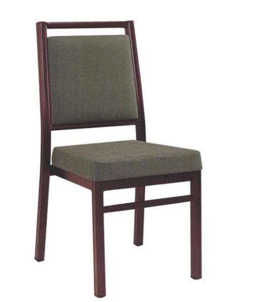 black PU wood imitation square tube aluminium restaurant chair