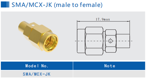 SMA Мужчина к MCX Мужчина RF Коаксиальный адаптер Brass Body Center Pin PTFE Диэлектрик 6GHz