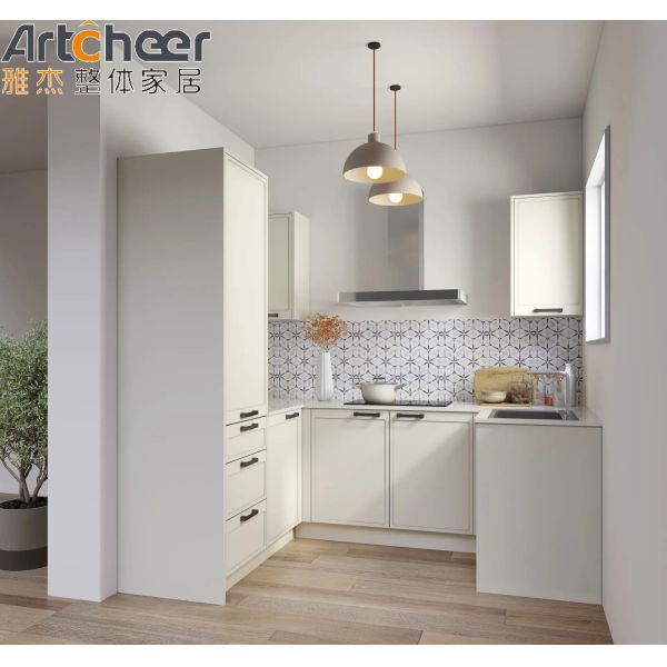 Голубой цвет Окончание U-образный кухонный шкаф с концом конструкции из твердого дерева и аксессуаров ног