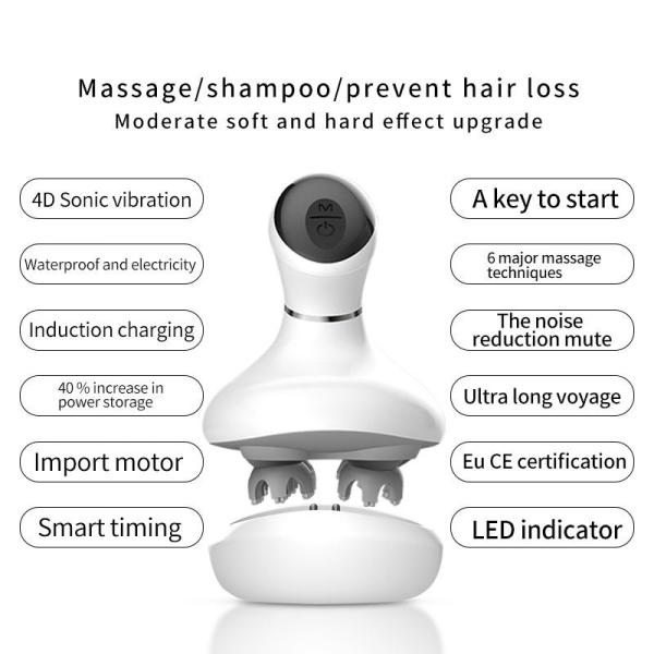 Head Relaxation Vibration Head Massager Deep Kneading Massager Migraine Fatigue