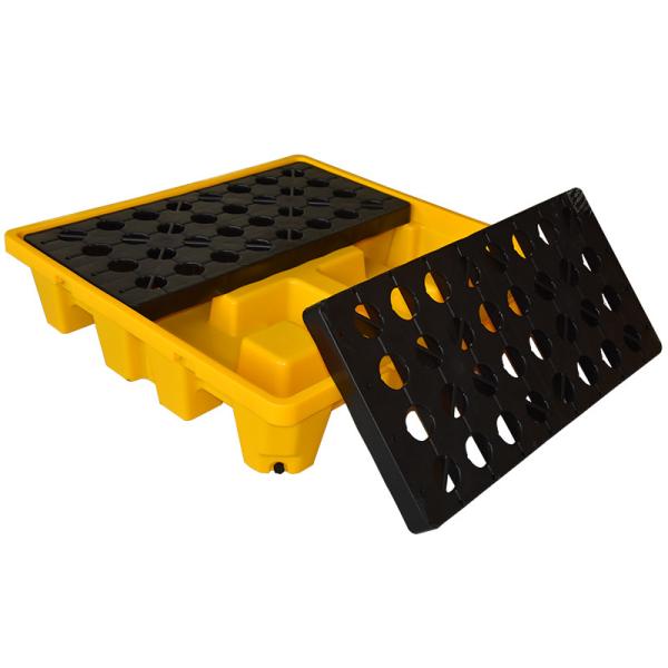 Double 200L PE Oil Plastic Spill Pallets Spill Containment Platform
