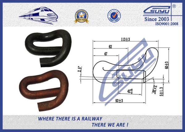 Oxide Black Elastic Rail Clips 60Si2MnA E Clamps For Railway System