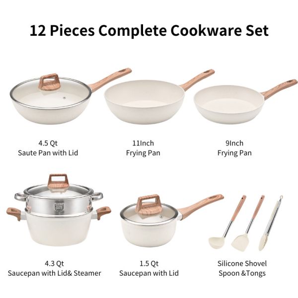 здоровое приготовление пищи непривязчивые 12-дюймовые блюда из кастрюли со стеклянной крышкой