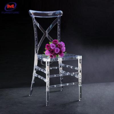 Stackable PC Acrylic Fork Back Clear Resin Chair For Wedding Hotel Party Banquet