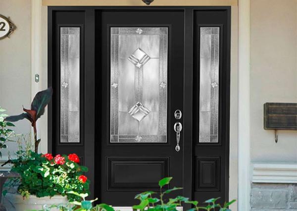 Commercial Solid Wood Interior Doors With Glass , Solid Wood Front Doors For Homes