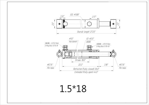 Heavy Duty Hydraulic Cylinder Double Acting Telescopic Hydraulic Cylinder Rust Resistance