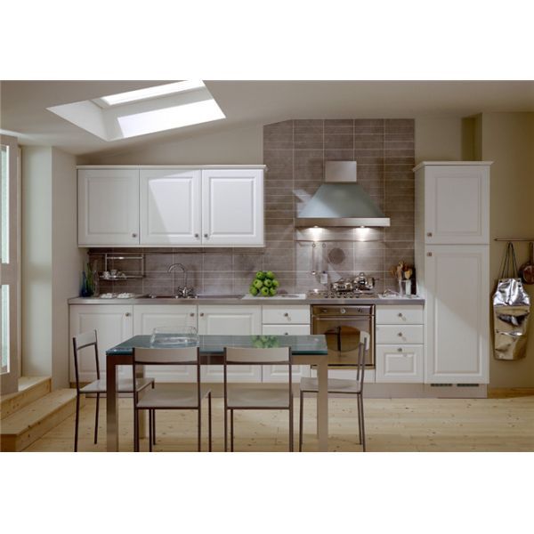 PVC Film MDF Kitchen Cabinet Doors Replacement With White Solid Color