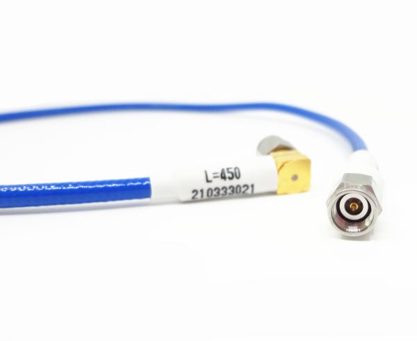 450mm Stainless Steel K2.92mm Male To Male Right Angle RF Cable Assemblies Cable MF147A Diameter 0.93mm