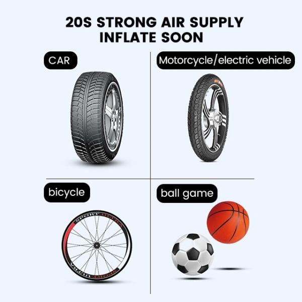 YANTU AM34 Mini Cordless Portable Digital Tire Inflator 12L / min Air Flow 80dB Noise