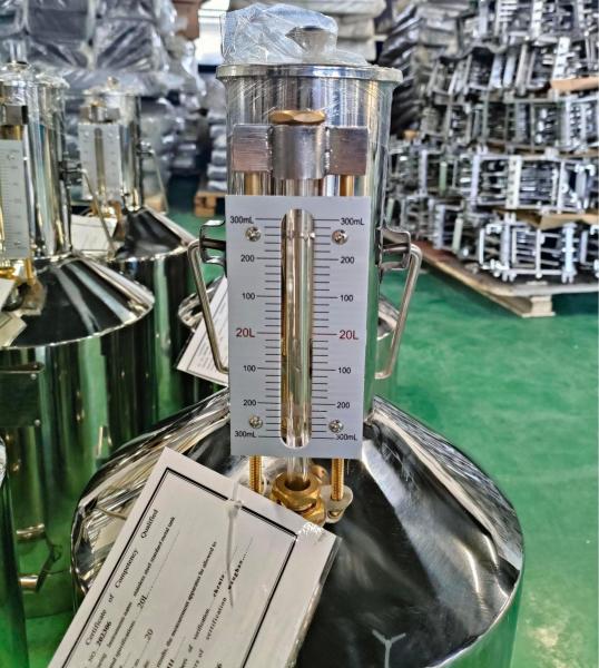 1000L Stainless Steel Movable With Rollers Measuring Can for Gas Station Industrial Liquid