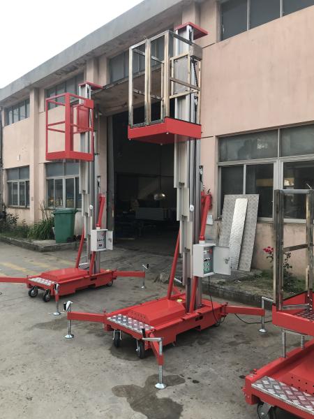 6M Single Mast Aluminum Aerial Access Platform Hydraulic Vertical Lift Table 125Kg