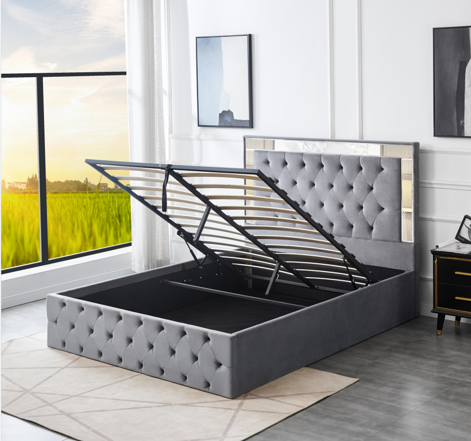 Rei luxuoso de couro moderno Bed do quarto da cama de casal 1,8 do quarto do hotel do mestre da cama