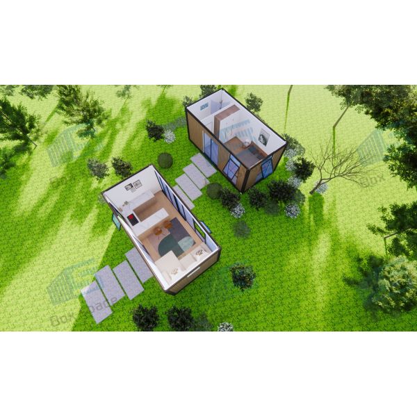 Boxspace 20ft Container Garden House For Friend Reception And Chilin Affordable Prefab Home With Wood-Like Exterior Cladding