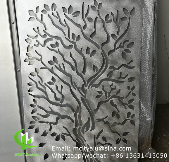 Дерево Алюминиевый перфорированный лист для фасадной облицовки ограждения садового закрытия экрана с 2 мм толщиной лазерной резки