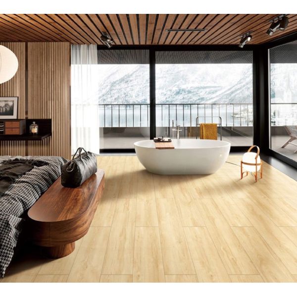 AAAグレード木製磁器タイル 250x1500mm ブラウンイエロークレイ