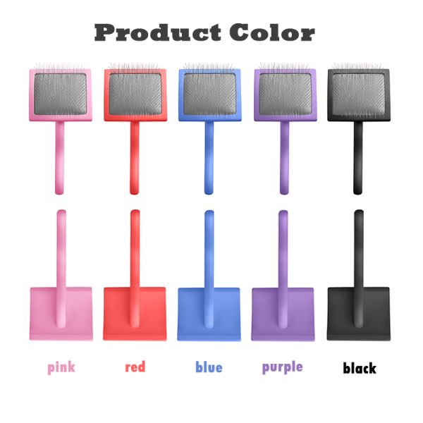 Cepillo de limpieza con alambre para mascotas mango de madera de metal pin largo y pin de deslizamiento para perros de tamaño mediano