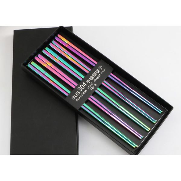 Japanese / Korean Stainless Steel Chopsticks ,High End Reusable Metal Chopsticks